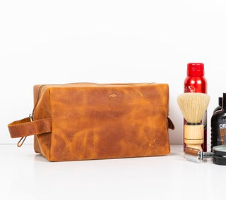 Solo Pelle Kulturtasche/Reisetasche/Kosmetiktasche aus echtem Vintage Leder Mondo
