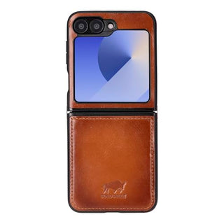 Solo Pelle Lederhülle für das Samsung Galaxy Z Flip 6 Hülle aus echtem Leder, Model: Stanford klappbar