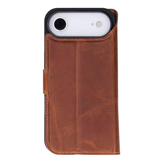 This Solo Pelle Camel Braun Lederhülle kompatibel für iPhone Air in 6.5 Zoll abnehmbare Hülle (2in1) inkl. Kartenfächer geeignet für MagSafe Zubehör