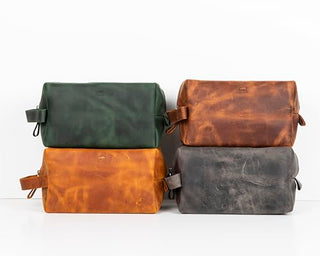 Solo Pelle Kulturtasche/Reisetasche/Kosmetiktasche aus echtem Vintage Leder Mondo