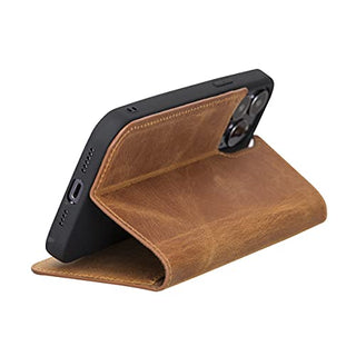 Solo Pelle aufklappbare Lederhülle kompatibel für iPhone 13 Pro in 6.1 Zoll inkl. 1 Kartenfach für das original Apple iPhone 13 Pro