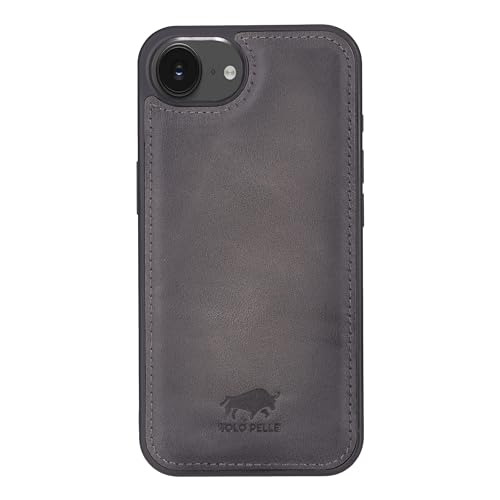 Solo Pelle Lederhülle für das iPhone 16e in 6.1 Zoll Steingrau Stanford Case Leder Hülle Ledertasche Backcover aus echtem Leder geeignet für MagSafe Zubehör Lifestyle
