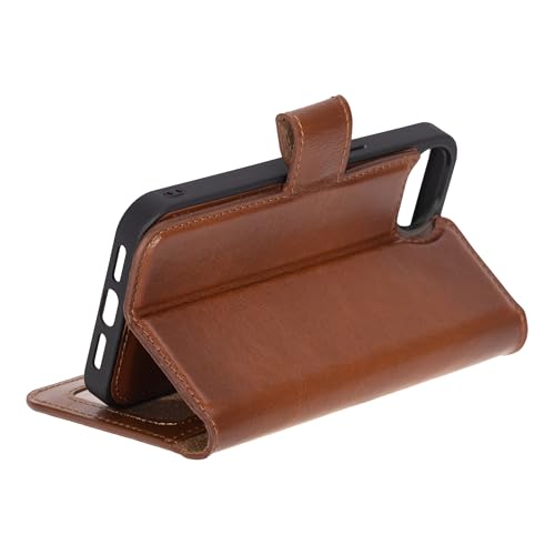 Solo Pelle Lederhülle kompatibel für iPhone 16e in 6.1 Zoll Cognac Braun abnehmbare Hülle (2in1) inkl. Kartenfächer geeignet für MagSafe Zubehör