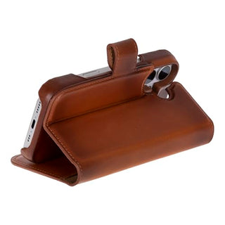 Camelbraun Solo Pelle Lederhülle kompatibel für iPhone 17 in 6.3 Zoll abnehmbare Hülle (2in1) inkl. Kartenfächer geeignet für MagSafe Zubehör