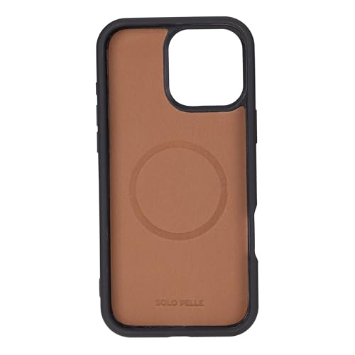 Solo Pelle Lederhülle für das iPhone 16 Pro Max in 6.9 Zoll Stanford Case Leder Hülle Ledertasche Backcover aus echtem Leder geeignet für MagSafe Zubehör Camel Braun