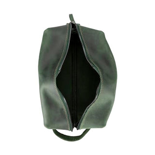 Solo Pelle Kulturtasche/Reisetasche/Kosmetiktasche aus echtem Vintage Leder Mondo (Vintage Grün)