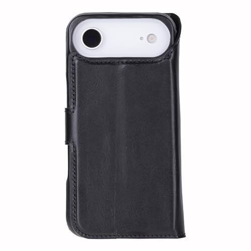 Solo Pelle Schwarz Lederhülle kompatibel für iPhone Air in 6.5 Zoll abnehmbare Hülle (2in1) inkl. Kartenfächer geeignet für MagSafe Zubehör