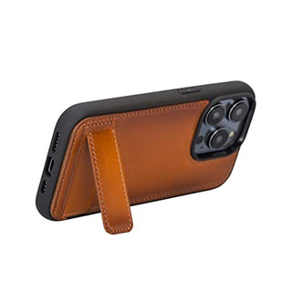 Solo Pelle Lederhülle für das iPhone 14 Pro in 6.1 Zoll Case Leder Hülle Ledertasche Backcover aus echtem Leder mit Standfunktion Stanford Base