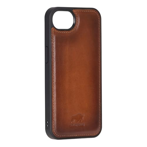 Solo Pelle Lederhülle für das iPhone 16e in 6.1 Zoll Cognac Braun Stanford Case Leder Hülle Ledertasche Backcover aus echtem Leder geeignet für MagSafe Zubehör