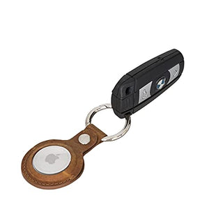 Solo Pelle Lederhülle kompatibel mit dem neuen AirTag 2021, AirTag Zubehör mit Schlüsselanhänger/Taschenanhänger/Kofferanhänger/Gepäckanhänger/Hundehalsband Anhänger