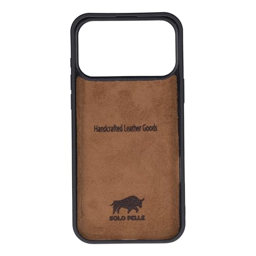 Solo Pelle Camel Braun Lederhülle für das iPhone 17 Pro Max in 6.9 Zoll Stanford Case Leder Hülle Ledertasche Backcover aus echtem Leder geeignet für MagSafe Zubehör