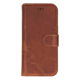 This Solo Pelle Camel Braun Lederhülle kompatibel für iPhone Air in 6.5 Zoll abnehmbare Hülle (2in1) inkl. Kartenfächer geeignet für MagSafe Zubehör