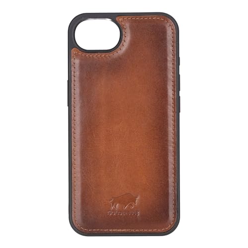 Solo Pelle Lederhülle für das iPhone 16e in 6.1 Zoll Cognac Braun Stanford Case Leder Hülle Ledertasche Backcover aus echtem Leder geeignet für MagSafe Zubehör