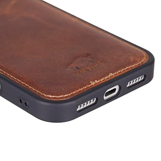 Solo Pelle Camel Braun Lederhülle für das iPhone 17 Pro Max in 6.9 Zoll Stanford Case Leder Hülle Ledertasche Backcover aus echtem Leder geeignet für MagSafe Zubehör