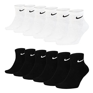 Nike 6 Paar Herren Damen Kurze Socke Knöchelhoch Weiß Schwarz Sparset SX7667 Everyday Cotton Cushioned Ankle Sportsocken Größe 34 36 38 40 42 44 46 48 50