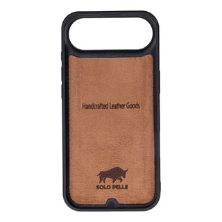 This Solo Pelle Camel Braun Lederhülle kompatibel für iPhone Air in 6.5 Zoll abnehmbare Hülle (2in1) inkl. Kartenfächer geeignet für MagSafe Zubehör