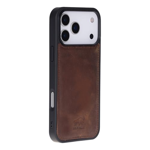 Solo Pelle Camel Braun Lederhülle für das iPhone 17 Pro in 6.3 Zoll Stanford Case Leder Hülle Ledertasche Backcover aus echtem Leder geeignet für MagSafe Zubehör