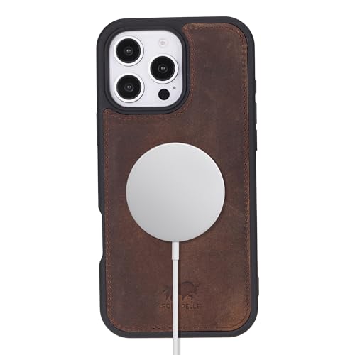 Solo Pelle Lederhülle für das iPhone 16 Pro in 6.3 Zoll Stanford Case Leder Hülle Ledertasche Backcover aus echtem Leder geeignet für MagSafe Zubehör Vintage Braun Lifestyle