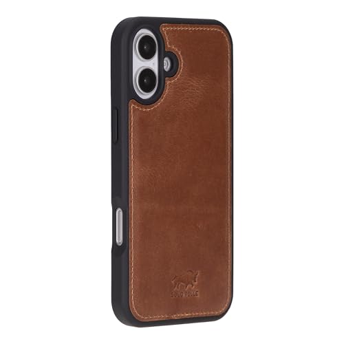 Solo Pelle Lederhülle für das iPhone 16 in 6.1 Zoll Stanford Case Leder Hülle Ledertasche Backcover aus echtem Leder geeignet für MagSafe Zubehör Camel Braun