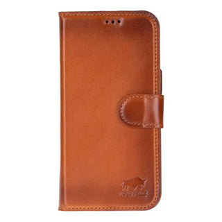 Solo Pelle Cognac Braun, Lederhülle kompatibel für iPhone 17 in 6.3 Zoll abnehmbare Hülle (2in1) inkl. Kartenfächer geeignet für MagSafe Zubehör