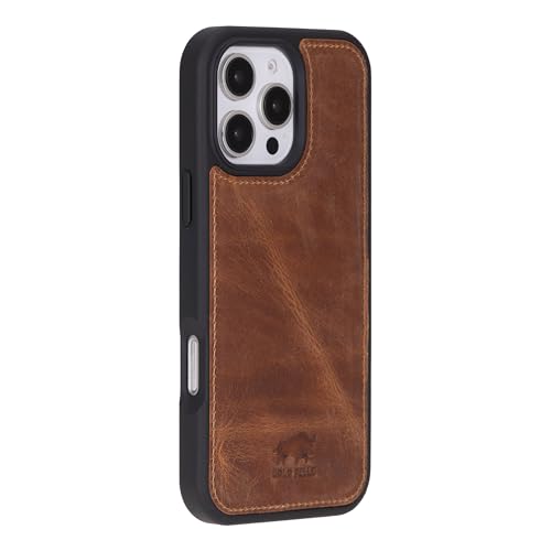 Solo Pelle Lederhülle für das iPhone 16 Pro in 6.3 Zoll Stanford Case Leder Hülle Ledertasche Backcover aus echtem Leder geeignet für MagSafe Zubehör Camel Braun