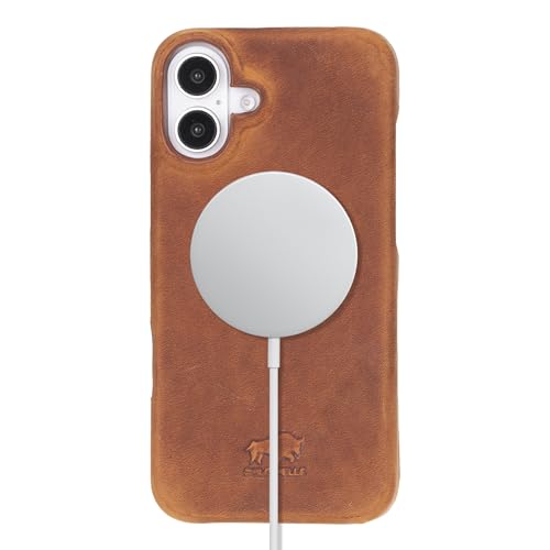 Solo Pelle Lederhülle kompatibel für iPhone 16 Plus in 6.7 Zoll abnehmbare Hülle (2in1) inkl. Kartenfächer geeignet für MagSafe Zubehör Camel Braun