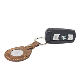 Solo Pelle Lederhülle kompatibel mit dem neuen AirTag 2021, AirTag Zubehör mit Schlüsselanhänger/Taschenanhänger/Kofferanhänger/Gepäckanhänger/Hundehalsband Anhänger