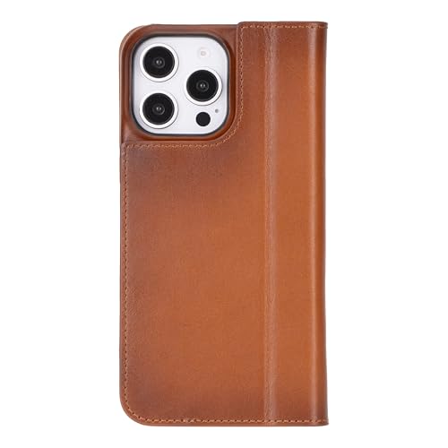 Solo Pelle Lederhülle kompatibel für iPhone 16 Pro Max in 6.9 Zoll inkl. Kartenfächer geeignet für MagSafe Zubehör I Duke Cognac Braun
