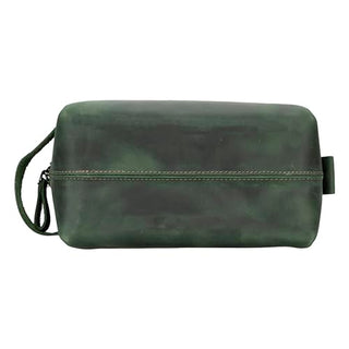 Solo Pelle Kulturtasche/Reisetasche/Kosmetiktasche aus echtem Vintage Leder Mondo (Vintage Grün)