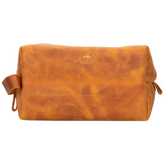 Solo Pelle Kulturtasche/Reisetasche/Kosmetiktasche aus echtem Vintage Leder Mondo