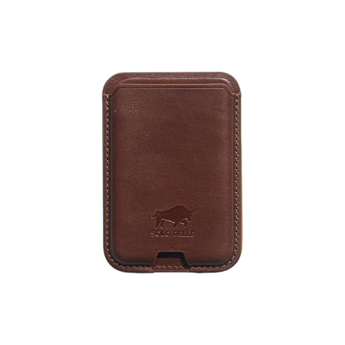 Solo Pelle Cognac Braun Maggy Magnetisches Leder Kartenetui MagSafe kompatibel für iPhone 17 Air / iPhone 17 Pro Max / iPhone 17 Pro