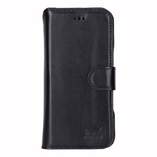 Solo Pelle Schwarz Lederhülle kompatibel für iPhone Air in 6.5 Zoll abnehmbare Hülle (2in1) inkl. Kartenfächer geeignet für MagSafe Zubehör