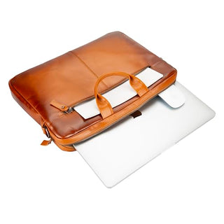 Solo Pelle Leder Aktentasche I Businesstasche I Arbeitstasche I Reisetasche I Tasche Apollo MacBook Pro 16 Zoll/MacBook Air 15 M2