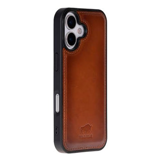 Solo Pelle Cognac Braun, Lederhülle kompatibel für iPhone 17 in 6.3 Zoll abnehmbare Hülle (2in1) inkl. Kartenfächer geeignet für MagSafe Zubehör