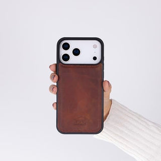 Solo Pelle Camel Braun Lederhülle für das iPhone 17 Pro Max in 6.9 Zoll Stanford Case Leder Hülle Ledertasche Backcover aus echtem Leder geeignet für MagSafe Zubehör
