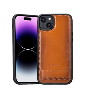 Solo Pelle Lederhülle für das iPhone 14 Plus in 6.7 Zoll Case Leder Hülle Ledertasche Backcover aus echtem Leder mit Standfunktion Stanford Base