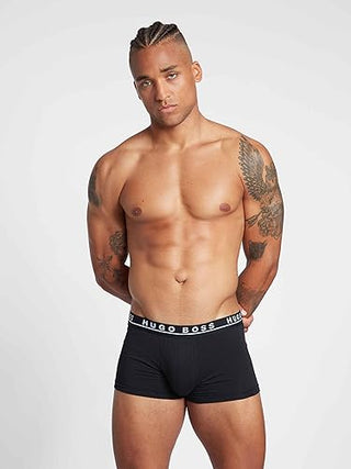 BOSS Herren Trunk 3P CO/EL Dreier-Pack Boxershorts aus Stretch-Baumwolle mit Logos am Bund