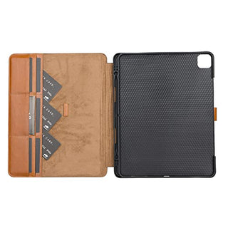 Solo Pelle abnehmbare Lederhülle Harvard geeignet für Apple iPad Pro 12.9" 2018 Hülle Cover Schwarz aus echtem Leder mit Stifthalter. Pencil 2 magnetisch Laden möglich. Dünnes Echtleder Smart Case Schutzhülle Tasche