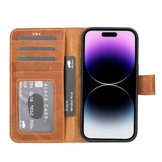 Solo Pelle Lederhülle kompatibel für iPhone 15 Pro in 6.1 Zoll abnehmbare Hülle (2in1) inkl. Kartenfächer für das original Apple iPhone 15 Pro