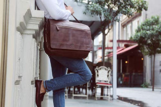 Solo Pelle Business Messenger Tasche/Umhängetasche College Tasche aus echtem Leder Model: Hero