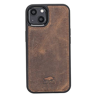 Solo Pelle Lederhülle für das iPhone 13 in 6.1 Zoll Stanford Case Leder Hülle Ledertasche Backcover aus echtem Leder (Vintage Braun)
