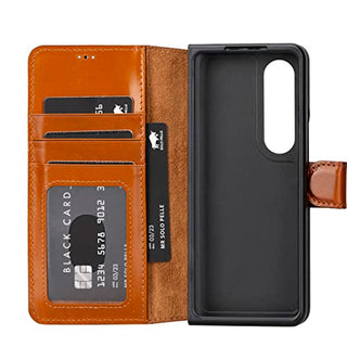 Solo Pelle Lederhülle kompatibel Samsung Galaxy Z Fold 4 5G Hülle für Galaxy Z Fold 4 stoßfeste Lederhülle