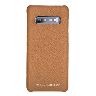 Maison de Noblesse kompatibel mit Samsung S10 Lederhülle Ledertasche Backcover Ultra Slim (Braun)
