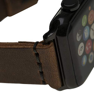 Solo Pelle Apple Watch Series 1/2/3/4 Leder Armband Uhrenband mit passendem Uhrenadapter Connector Ersatzband Strap in Vintage Braun