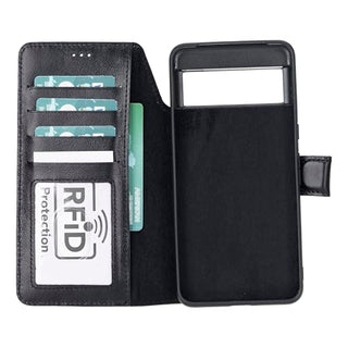 Solo Pelle Lederhülle für das Google Pixel 8 Pro Hülle Leder [Standfunktion] [Kartenfächer] [RFID Schutz] magnetisch abnehmbar 2in1 Handyhülle Lederhülle