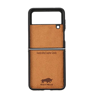Solo Pelle Lederhülle für das Samsung Galaxy Z Flip4 Flip 4 Hülle aus echtem Leder, Model: Stanford klappbar
