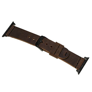 Solo Pelle Apple Watch Series 1/2/3/4 Leder Armband Uhrenband mit passendem Uhrenadapter Connector Ersatzband Strap in Vintage Braun