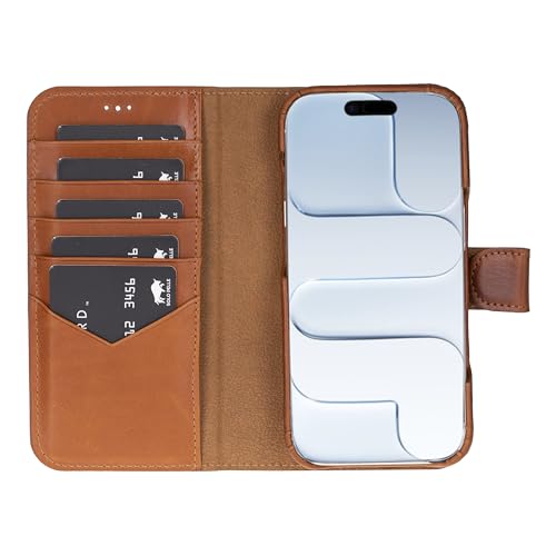 Camelbraun Solo Pelle Lederhülle kompatibel für iPhone 17 in 6.3 Zoll abnehmbare Hülle (2in1) inkl. Kartenfächer geeignet für MagSafe Zubehör