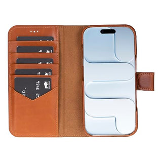 Camelbraun Solo Pelle Lederhülle kompatibel für iPhone 17 in 6.3 Zoll abnehmbare Hülle (2in1) inkl. Kartenfächer geeignet für MagSafe Zubehör