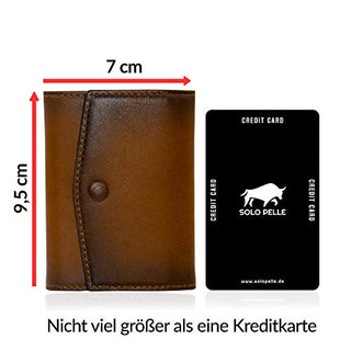 Solo Pelle® Leder I Slim Wallet mit & ohne Münzfach I Geldbeutel mit RFID Schutz I Platz für mindestens 12 Karten I Mini Portemonnaie für Herren und Damen I Geldbörse